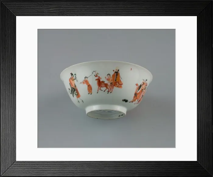 Framed Print : Bowl with Daoist Immortals, Qing dynasty (1644-1911), Qianlong reign mark and period Framed Print : Bowl with Daoist Immortals, Qing dynasty (1644-1911), Qianlong reign mark and period