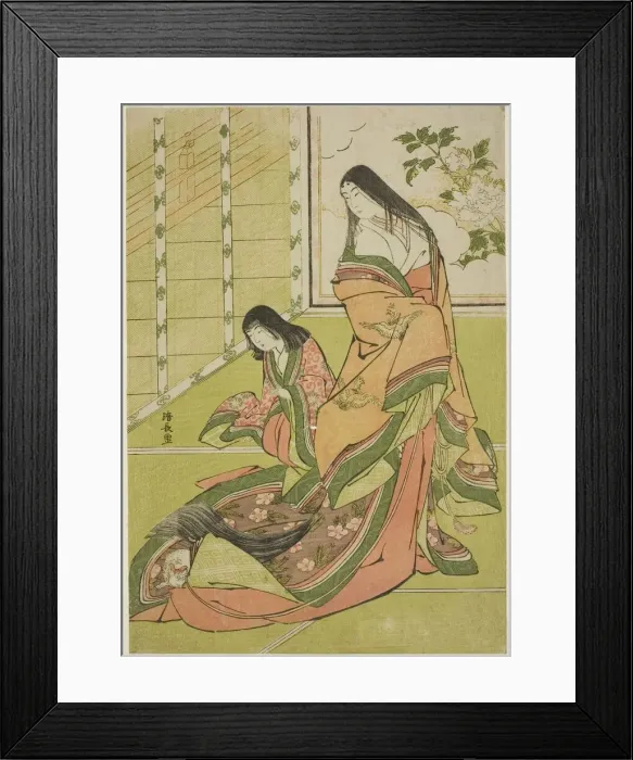 Framed Print : The Third Princess and Her Kitten, from an untitled series of court ladies, c. 1784 Framed Print : The Third Princess and Her Kitten, from an untitled series of court ladies, c. 1784