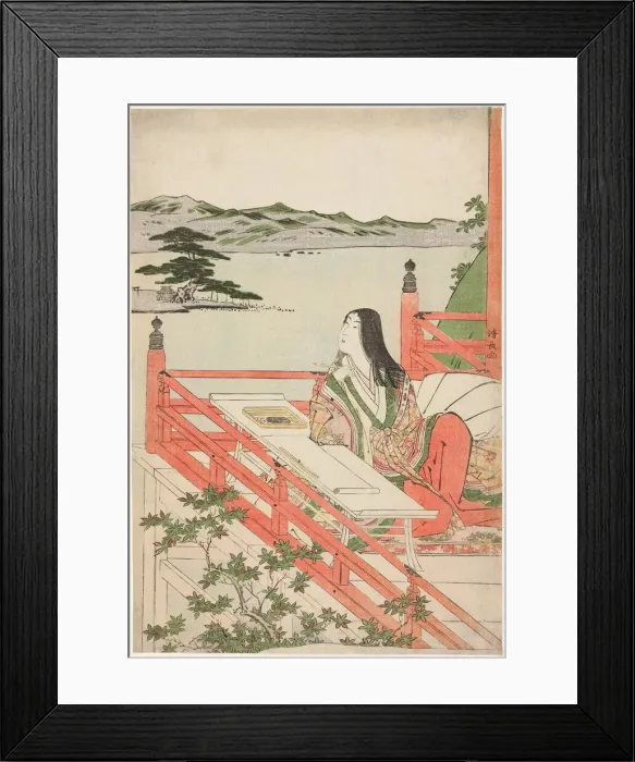 Framed Print : Murasaki Shikibu, Edo period (1615-1868), about 1784. Creator: Torii Kiyonaga Framed Print : Murasaki Shikibu, Edo period (1615-1868), about 1784. Creator: Torii Kiyonaga