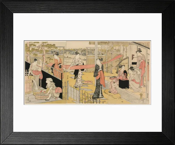 Framed Print : Women Washing Clothes, c. 1788. Creator: Torii Kiyonaga Framed Print : Women Washing Clothes, c. 1788. Creator: Torii Kiyonaga