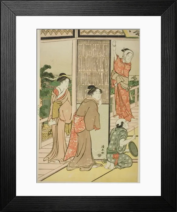 Framed Print : A Party in the Shinagawa Pleasure Quarters, c. 1790. Creator: Torii Kiyonaga Framed Print : A Party in the Shinagawa Pleasure Quarters, c. 1790. Creator: Torii Kiyonaga