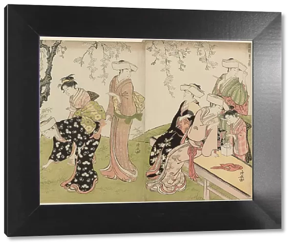 An Outing in Spring, from the series A Brocade of Eastern Manners (Fuzoku azuma no... c)