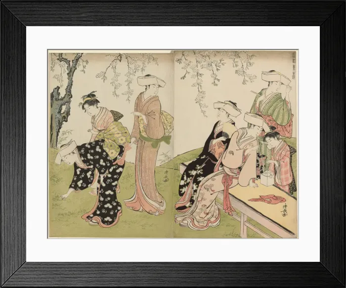 Framed Print : An Outing in Spring, from the series A Brocade of Eastern Manners (Fuzoku azuma no... c) Framed Print : An Outing in Spring, from the series A Brocade of Eastern Manners (Fuzoku azuma no... c)