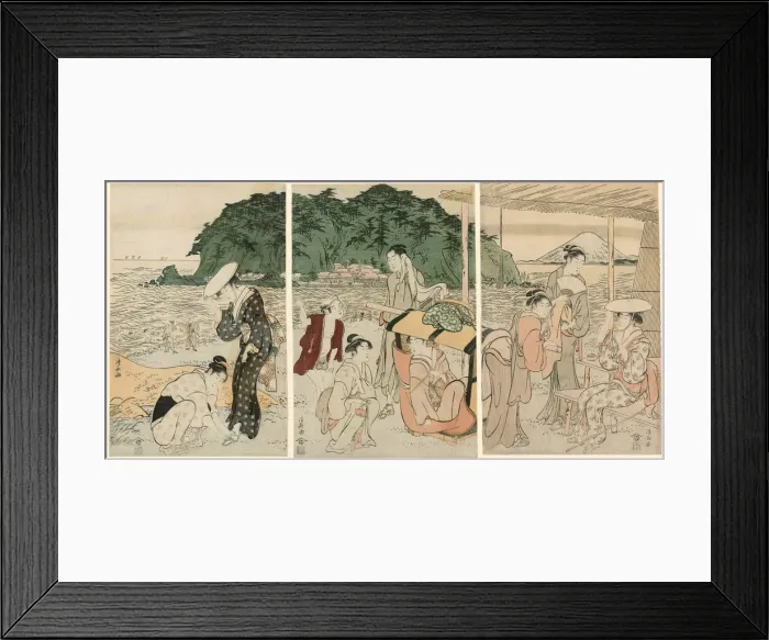 Framed Print : Visitors to Enoshima, c. 1789. Creator: Torii Kiyonaga Framed Print : Visitors to Enoshima, c. 1789. Creator: Torii Kiyonaga