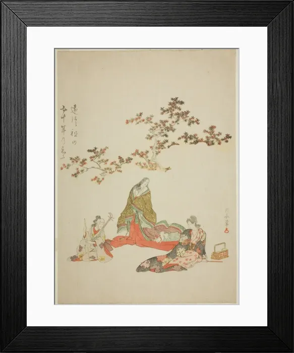 Framed Print : Surimono commemorating the 50th anniversary of the death of the actor Iwai Hanshiro III Framed Print : Surimono commemorating the 50th anniversary of the death of the actor Iwai Hanshiro III