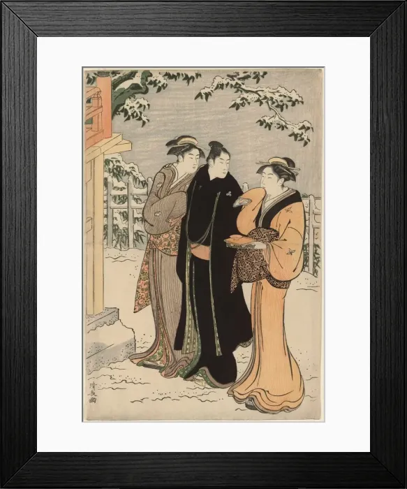 Framed Print : Matsuchi Hill after Snowfall, c. 1785. Creator: Torii Kiyonaga Framed Print : Matsuchi Hill after Snowfall, c. 1785. Creator: Torii Kiyonaga