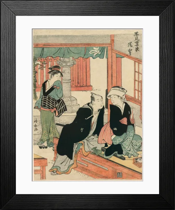 Framed Print : Yushima from the series Scenes of Ten Teahouses (Chamise jikkei), c. 1783 Framed Print : Yushima from the series Scenes of Ten Teahouses (Chamise jikkei), c. 1783