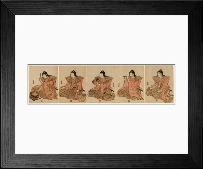 Framed Print : Five Musicians (Gonin bayashi), c. 1783. Creator: Torii Kiyonaga Framed Print : Five Musicians (Gonin bayashi), c. 1783. Creator: Torii Kiyonaga