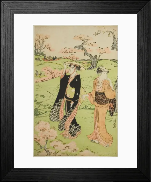 Framed Print : Cherry Blossom Viewing at Asuka Hill, c. 1787. Creator: Torii Kiyonaga Framed Print : Cherry Blossom Viewing at Asuka Hill, c. 1787. Creator: Torii Kiyonaga
