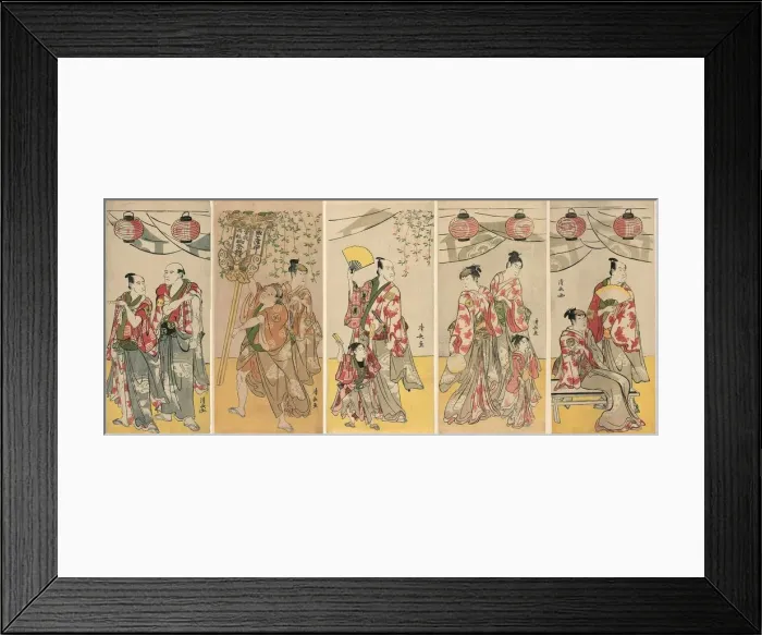 Framed Print : Eleven Actors Celebrating the Festival of the Shrine of the Soga Brothers, 1788 Framed Print : Eleven Actors Celebrating the Festival of the Shrine of the Soga Brothers, 1788