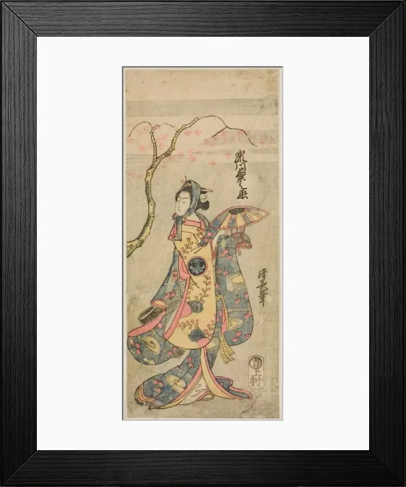 Framed Print : The Actor Segawa Kikunojo II as Shizuka Gozen (?), c. 1767. Creator: Torii Kiyonaga Framed Print : The Actor Segawa Kikunojo II as Shizuka Gozen (?), c. 1767. Creator: Torii Kiyonaga
