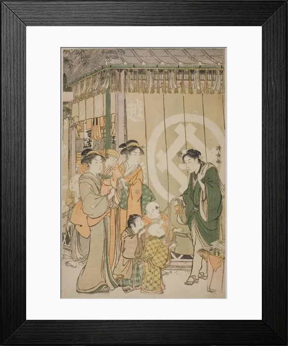 Framed Print : The Echigoya on New Years Day, c. 1789. Creator: Torii Kiyonaga Framed Print : The Echigoya on New Years Day, c. 1789. Creator: Torii Kiyonaga