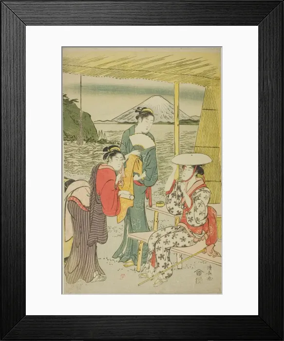 Framed Print : Visitors to Enoshima, c. 1789. Creator: Torii Kiyonaga Framed Print : Visitors to Enoshima, c. 1789. Creator: Torii Kiyonaga