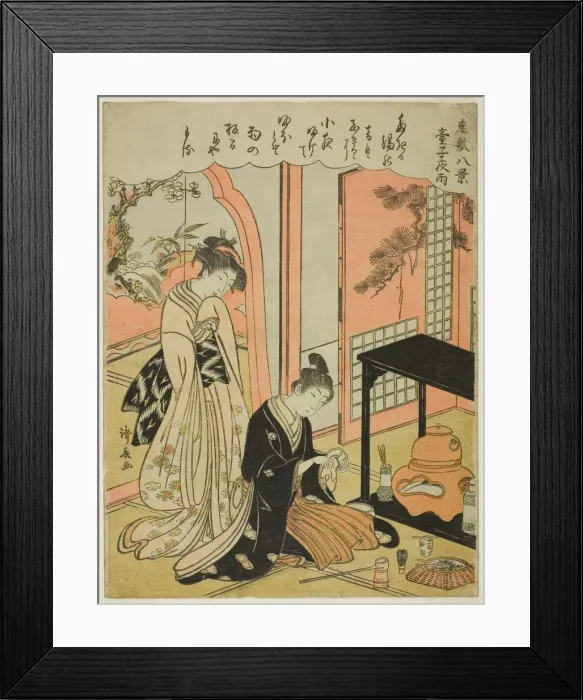 Framed Print : Night Rain of the Tea Stand, from the series Eight Scenes of the Parlor Framed Print : Night Rain of the Tea Stand, from the series Eight Scenes of the Parlor