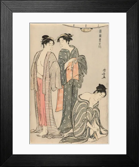 Framed Print : Three Women after a Bath, from the series A Brocade of Eastern Manners... c Framed Print : Three Women after a Bath, from the series A Brocade of Eastern Manners... c