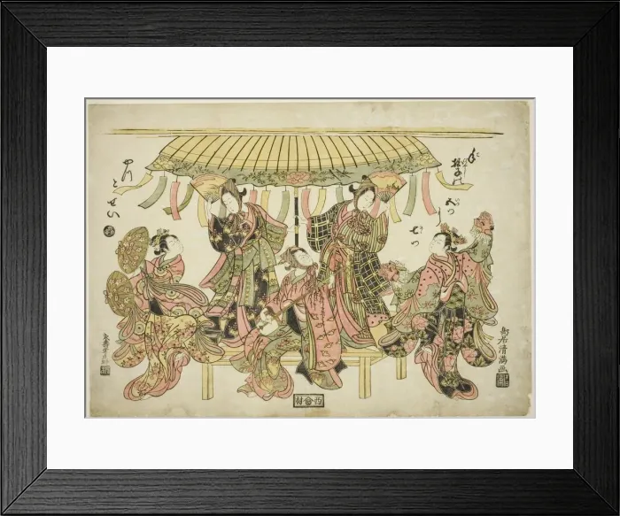 Framed Print : Entertainers, c. 1764. Creator: Torii Kiyomitsu Framed Print : Entertainers, c. 1764. Creator: Torii Kiyomitsu