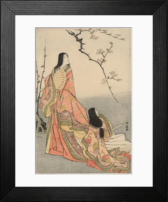 Framed Print : Ise watching a flock of geese, from an untitled series of court ladies, c. 1785 Framed Print : Ise watching a flock of geese, from an untitled series of court ladies, c. 1785