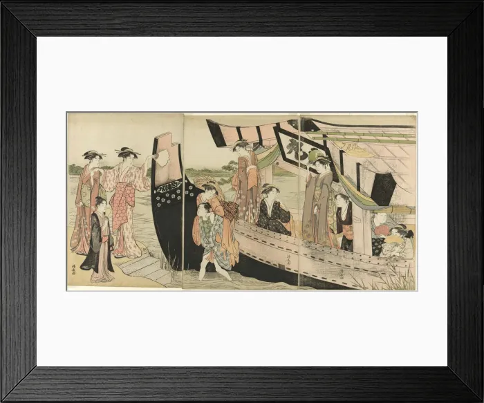 Framed Print : Women Coming Ashore from a Pleasure Boat on the Sumida River, c. 1785 Framed Print : Women Coming Ashore from a Pleasure Boat on the Sumida River, c. 1785
