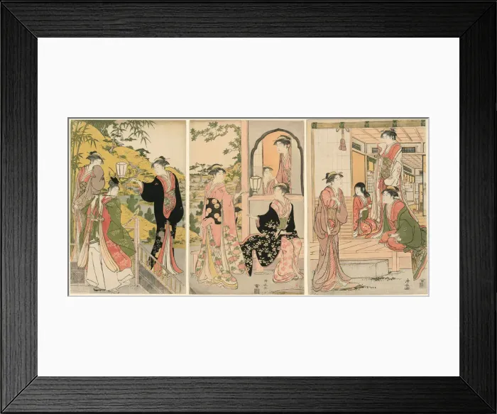 Framed Print : A Modern Version of Ushiwakamaru Serenading Princess Joruri, c. 1785 Framed Print : A Modern Version of Ushiwakamaru Serenading Princess Joruri, c. 1785