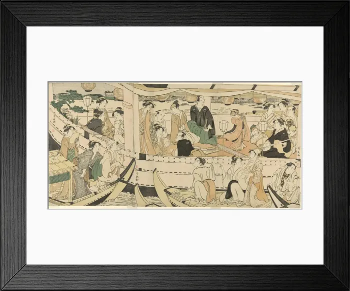 Framed Print : An Actors Boating Party on the Sumida River, c. 1789. Creator: Torii Kiyonaga Framed Print : An Actors Boating Party on the Sumida River, c. 1789. Creator: Torii Kiyonaga
