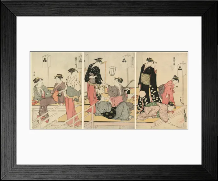 Framed Print : Cooling Off in the Evening at Shijogawara, c. 1784. Creator: Torii Kiyonaga Framed Print : Cooling Off in the Evening at Shijogawara, c. 1784. Creator: Torii Kiyonaga