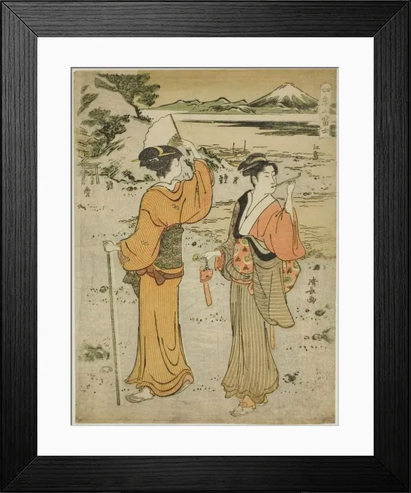 Framed Print : Enoshima, from the series Mount Fuji in the Four Seasons (Shiki no Fuji), c Framed Print : Enoshima, from the series Mount Fuji in the Four Seasons (Shiki no Fuji), c