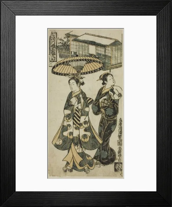 Framed Print : Young Lady and Matron, from Girls of Fukagawa - A Triptych Framed Print : Young Lady and Matron, from Girls of Fukagawa - A Triptych