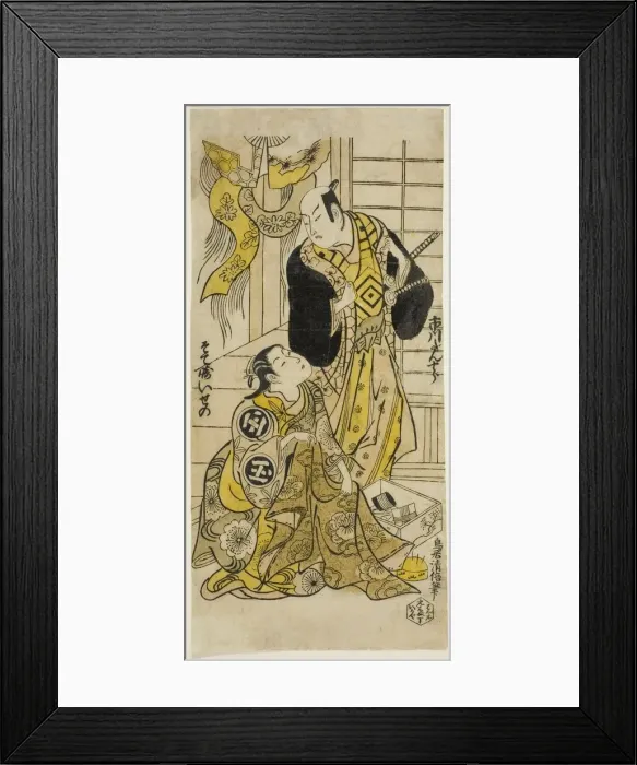 Framed Print : The Actors Ichikawa Danjuro II and Sodesaki Iseno I, c. 1727. Creator: Torii Kiyomasu Framed Print : The Actors Ichikawa Danjuro II and Sodesaki Iseno I, c. 1727. Creator: Torii Kiyomasu
