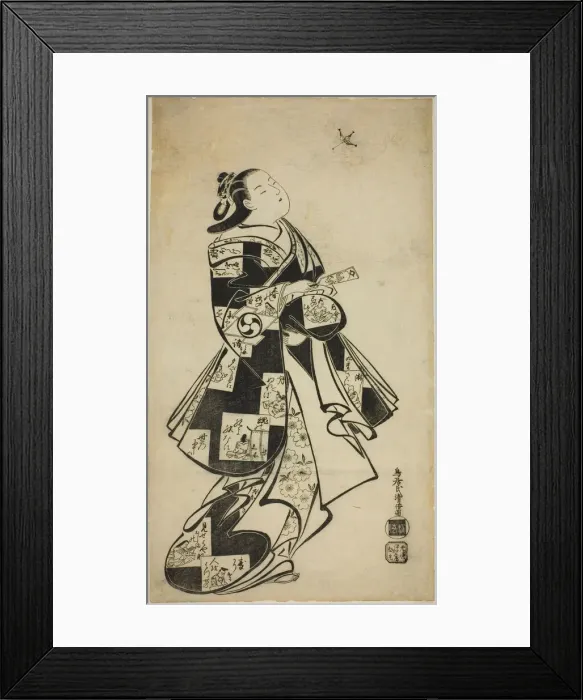 Framed Print : The Actor Nakamura Gentaro as a woman playing battledore and shuttlecock, c. 1704 Framed Print : The Actor Nakamura Gentaro as a woman playing battledore and shuttlecock, c. 1704
