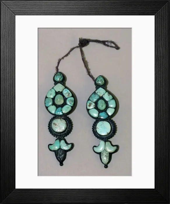 Framed Print : Pair of Womens Earrings, 19th century. Creator: Unknown Framed Print : Pair of Womens Earrings, 19th century. Creator: Unknown