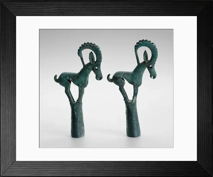 Framed Print : Pair of pole tops with Ibex, 6th / 4th century B. C. Creator: Unknown Framed Print : Pair of pole tops with Ibex, 6th / 4th century B. C. Creator: Unknown