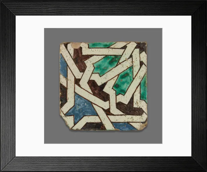 Framed Print : Square Tile, Morocco, Late 19th century. Creator: Unknown Framed Print : Square Tile, Morocco, Late 19th century. Creator: Unknown