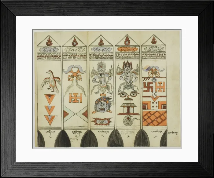 Framed Print : Part of a Ten-Piece Set of Printed Ritual Stakes (Khram Shing), Mongolia Framed Print : Part of a Ten-Piece Set of Printed Ritual Stakes (Khram Shing), Mongolia