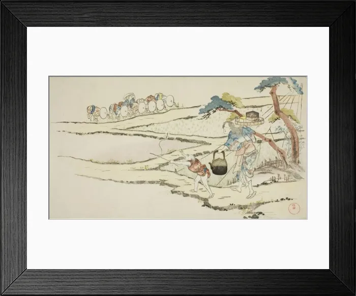Framed Print : Taking Food to Rice Planters, Japan, late 18th / early 19th century. Creator: Kubo Shunman Framed Print : Taking Food to Rice Planters, Japan, late 18th / early 19th century. Creator: Kubo Shunman