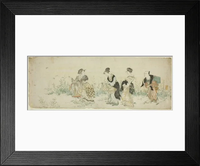 Framed Print : Gathering Spring Flowers, Japan, late 18th / early 19th century. Creator: Kubo Shunman Framed Print : Gathering Spring Flowers, Japan, late 18th / early 19th century. Creator: Kubo Shunman