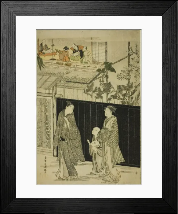 Framed Print : Returning from a Poetry Gathering, Japan, c. 1785 / 89. Creator: Kubo Shunman Framed Print : Returning from a Poetry Gathering, Japan, c. 1785 / 89. Creator: Kubo Shunman