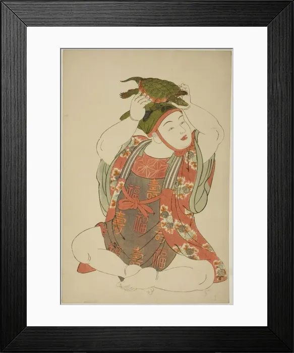 Framed Print : Boy as Jurojin, from an untitled series of children as the Seven Gods of Good Fortune Framed Print : Boy as Jurojin, from an untitled series of children as the Seven Gods of Good Fortune