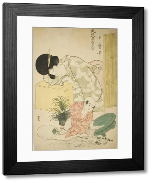 Framed Print : Goldfish, from the series Elegant Comparison of Little Treasures (Furyu kodakara) Framed Print : Goldfish, from the series Elegant Comparison of Little Treasures (Furyu kodakara)