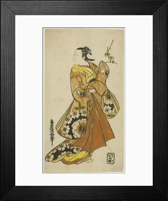 Framed Print : The Actor Nakamura Takesaburo I in a female role, c. 1718. Creator: Torii Kiyomasu Framed Print : The Actor Nakamura Takesaburo I in a female role, c. 1718. Creator: Torii Kiyomasu