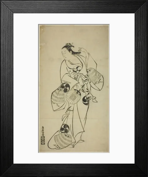 Framed Print : Actor as a Standing Beauty, c. 1712. Creator: Torii Kiyomasu I Framed Print : Actor as a Standing Beauty, c. 1712. Creator: Torii Kiyomasu I