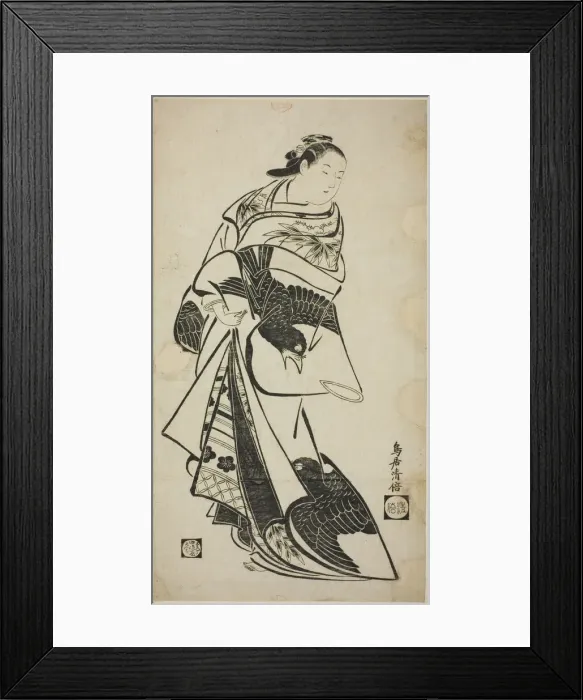 Framed Print : Standing Figure of a Woman, c. 1715. Creator: Torii Kiyomasu I Framed Print : Standing Figure of a Woman, c. 1715. Creator: Torii Kiyomasu I