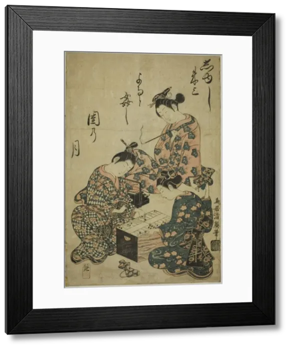 Framed Print : Sugoroku Players, c. 1750. Creator: Torii Kiyohiro Framed Print : Sugoroku Players, c. 1750. Creator: Torii Kiyohiro