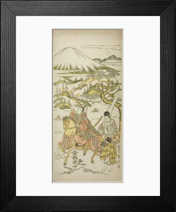 Framed Print : Narihiras eastern journey, second half of 18th century. Creator: Tomikawa Fusanobu Framed Print : Narihiras eastern journey, second half of 18th century. Creator: Tomikawa Fusanobu