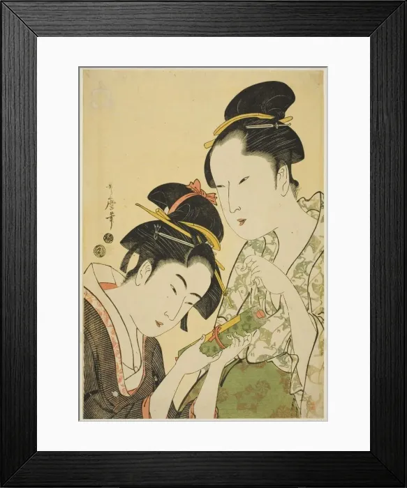 Framed Print : Okita and Ofuji, Japan, c. 1793 / 94. Creator: Kitagawa Utamaro Framed Print : Okita and Ofuji, Japan, c. 1793 / 94. Creator: Kitagawa Utamaro