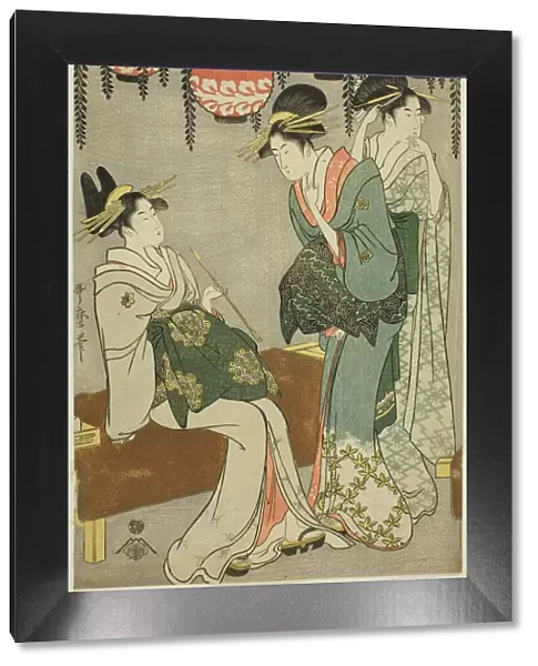 Courtesans beneath Wisteria Arbor, Japan, c. 1795. Creator: Kitagawa Utamaro