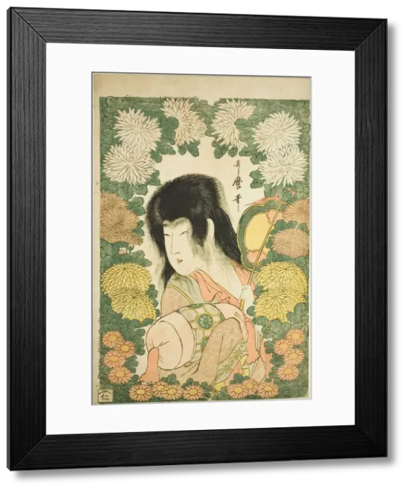 Framed Print : Chrysanthemum Boy, Japan, c. 1801 / 02. Creator: Kitagawa Utamaro Framed Print : Chrysanthemum Boy, Japan, c. 1801 / 02. Creator: Kitagawa Utamaro