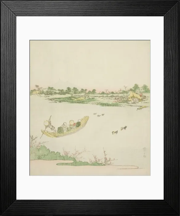 Framed Print : A Ferryboat Crossing the Sumida River, Japan, c. 1820s. Creator: Ikeda Eisen Framed Print : A Ferryboat Crossing the Sumida River, Japan, c. 1820s. Creator: Ikeda Eisen