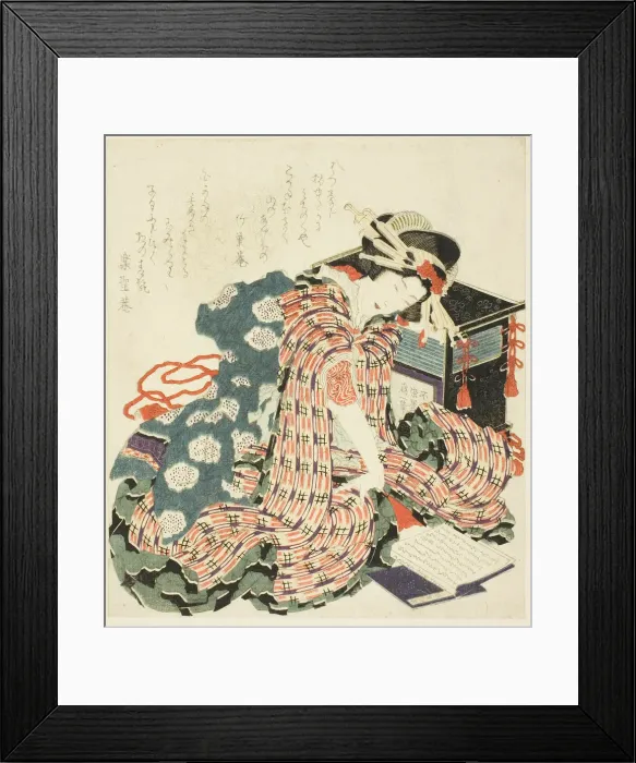 Framed Print : Young woman reading The Pillow Book (makura no soshi), Japan, 1822 Framed Print : Young woman reading The Pillow Book (makura no soshi), Japan, 1822