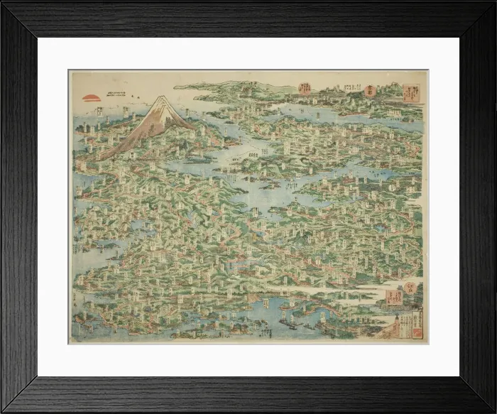 Framed Print : The Famous Places on the Tokaido in One View (Tokaido meisho ichiran), Japan, 1818 Framed Print : The Famous Places on the Tokaido in One View (Tokaido meisho ichiran), Japan, 1818