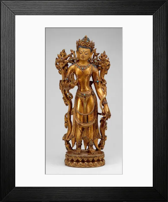 Framed Print : Bodhisattva Maitreya with Fear-Not Gesture (Abhayamudra), 15th century. Creator: Unknown Framed Print : Bodhisattva Maitreya with Fear-Not Gesture (Abhayamudra), 15th century. Creator: Unknown